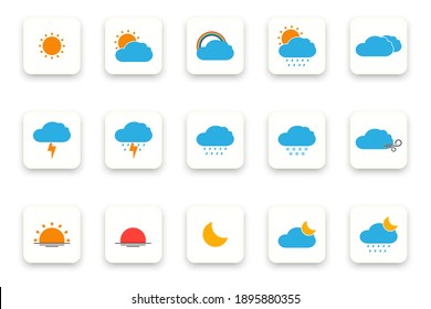 Set of weather icons vector