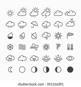 Set of weather icons. Vector.