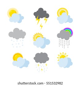 Set of weather icons vector.