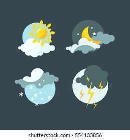 Set of weather icons vector.