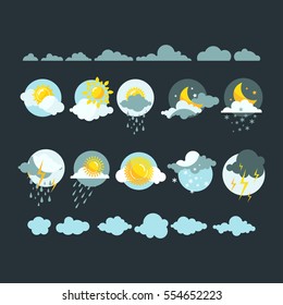 Set of weather icons vector.