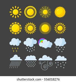 Conjunto de iconos del tiempo vectorial.