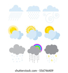 Set of weather icons vector.