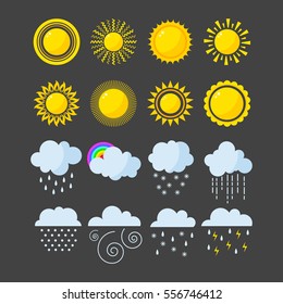 Set of weather icons vector.