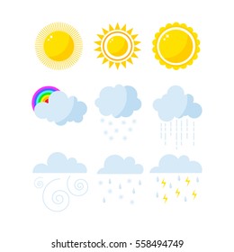 Set of weather icons vector.