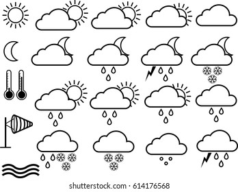 Set of weather icons in vector.
