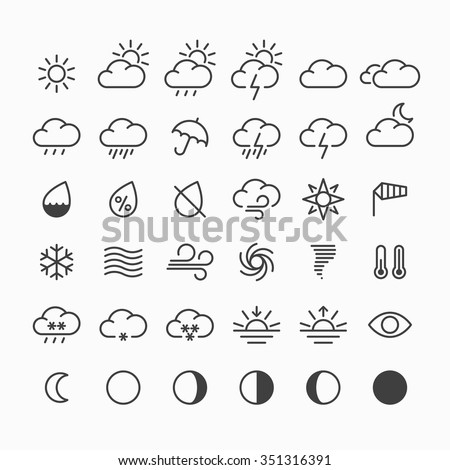 Set of weather icons. Vector.