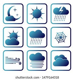 Set of weather icons. Vector forecast icons.