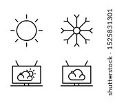 set of weather icons. Vector illustration of the weather. symbol of some weather reports isolated on a white background. color can be changed completely. outline style