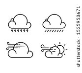 set of weather icons. Vector illustration of the weather. symbol of some state of clouds isolated white background. color can be changed completely. outline style