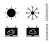set of weather icons. Vector illustration of the weather. symbol of some weather reports isolated on a white background. color can be changed completely. glyph style
