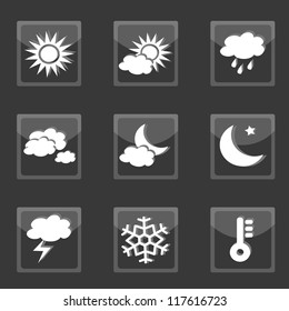 Set of weather icons.  Vector illustration.