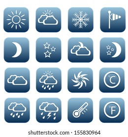 Set of weather icons, vector illustration