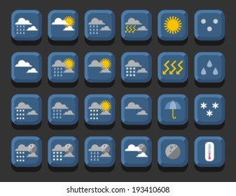 set of weather icons, vector illustration