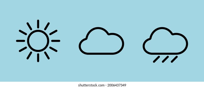 Conjunto de iconos del tiempo. Ilustración del vector