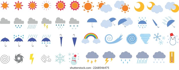 Set of weather icons. Weather icons vector illustration design