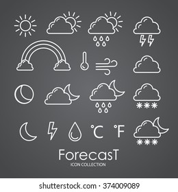 Set of Weather Icons. Vector illustration
