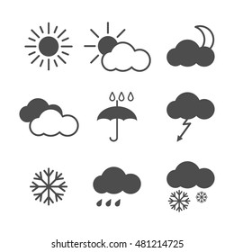 Set of weather icons. Vector illustration.