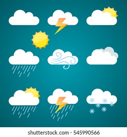 set of weather icons - vector illustration