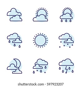 Set of weather icons. Vector illustration.