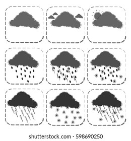 Set of weather icons, vector illustration.