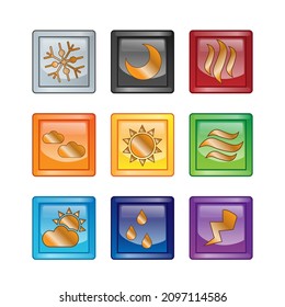 Set of weather icons. Vector set of icons isolated on white background