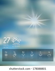 Set of weather icons for web and mobile. Vector