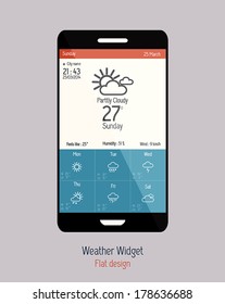 Set of weather icons for web and mobile. Flat design. Vector