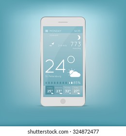 Set of weather icons for web and mobile. Flat design. Vector