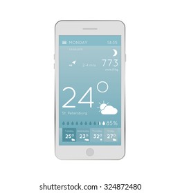 Set of weather icons for web and mobile. Flat design. Vector