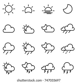 Set of weather icons and widget template