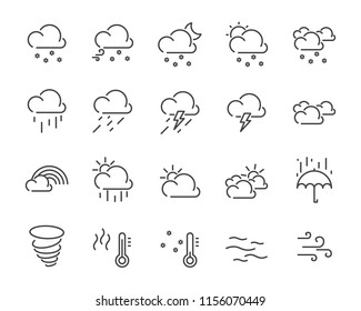 set of weather icon,such as cloud, sun, weather