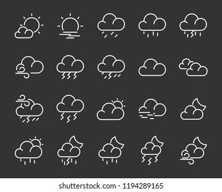 set of weather icon,such as cloud, sun, weather