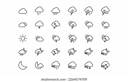set of weather logo design vector