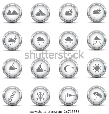 Set of weather metallic icons