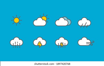 Set of Weather. Simple and Modern.