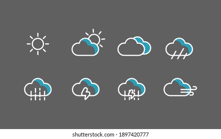 Set of Weather. Simple and Modern.