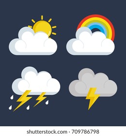 set of weather status icons