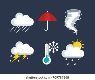 set of weather status icons