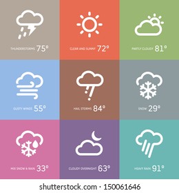 Set Of Weather And Storm Symbol Icons