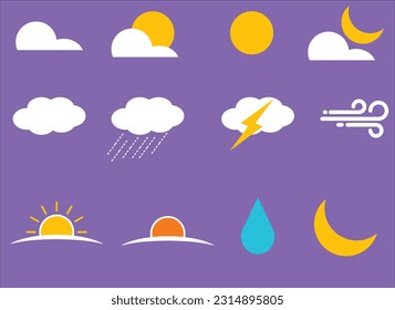 set of Weather symbol icon vector illustration