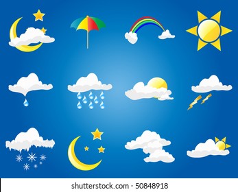 Set of weather symbols