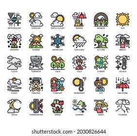 Set of Weather thin line and pixel perfect icons for any web and app project. 