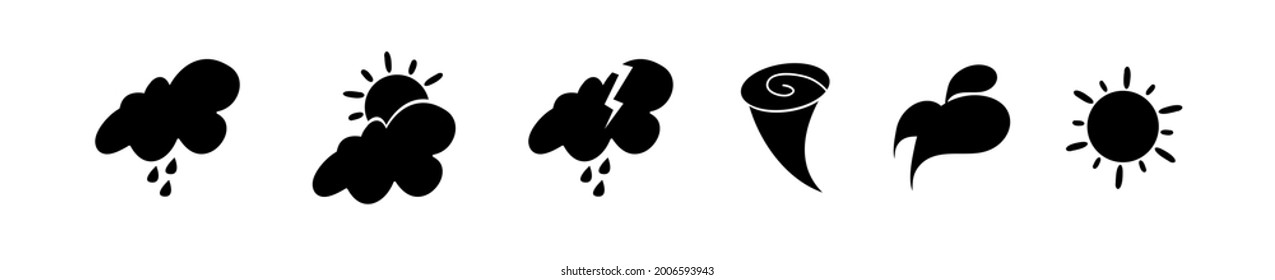 conjunto de iconos de vectores meteorológicos.