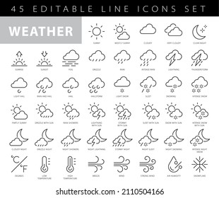 Set of weather vector icons 