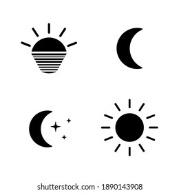 Set of weather vector icons. Contains symbols of the sun, moon and more.