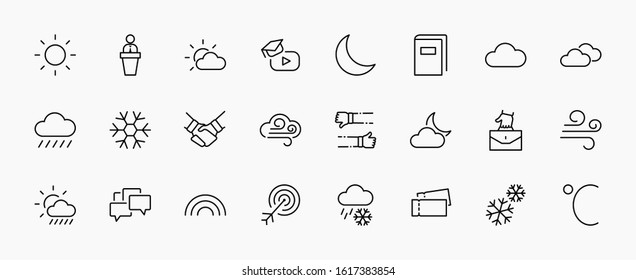 Set Weather Vector Line Icons Contains Stock Vector (Royalty Free ...