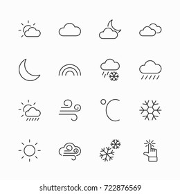 Set Weather Vector Line Icons Contains Stock Vector (Royalty Free