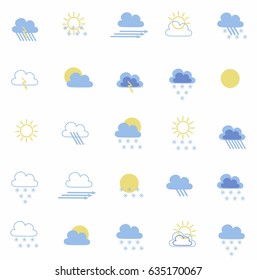 Set Weather Icons Vector Stock Vector (Royalty Free) 556018276