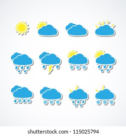  Conjunto de iconos web del clima. Ilustración vectorial.